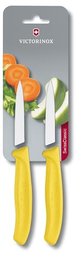 Victorinox Swiss Classic 2 Piece Paring Knife Set Straight Edge Pointed Tip - Yellow