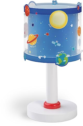 Dalber Lampada da tavolo o comodino per bambini Planets Pianeti Sistema Solare Blu 41341