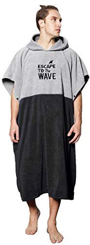 Vulken Extra Large Thick Hooded Beach Towel Changing Robe. Surf Poncho Men for Easy Change in Public. Quick Dry Microfiber Towelling for the Beach, Pool, Lake, Water Park. L/XL