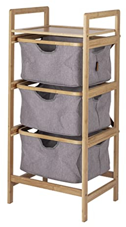 Bo-Camp Falt Schrank Selsdon Camping Kleider Regal Schubladen Möbel Bambus Holz