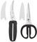 KitchenAid Stainless Steel All Purpose and Poultry Shears Set with Soft Touch Handles, 2 Piece, Black
