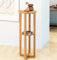 Hallowood Furniture Waverly Oak Round Side Table with Shelf, Wooden Narrow Tall Table, Slim Living Room Tables, Solid Oak Side Tables for Bedroom, and Small Spaces, Tall Plant Stand