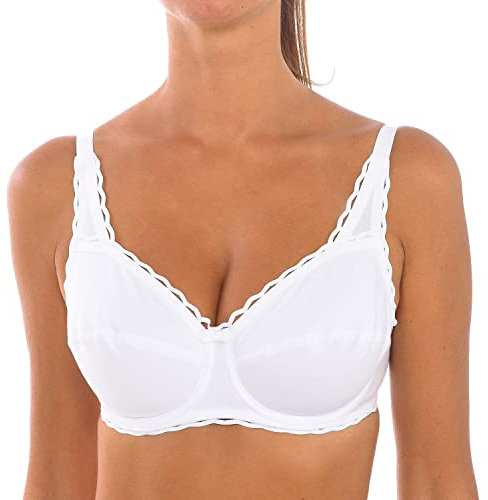 Playtex Reggiseno con Ferretto Criss Cross Cotone Bio Donna x1, Bianco, 38/5B