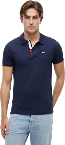 Tommy Jeans Tjm Slim Placket Polo Dm0dm15370, Polo a maniche corte Uomo, Blu (Twilight Navy), M