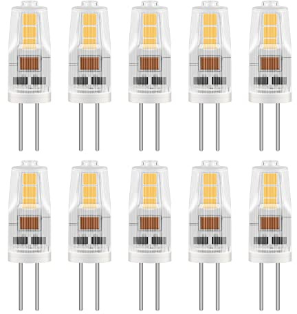 Caldarax 10 Pack Ampoule G4 LED 2W, AC/DC 12V, Équivalent 20W Lampes Halogène, Blanc Neutre 4000K, 200LM, G4 Ampoule à Économie D'énergie, pour Lustre de Hotte Aspirante, Non Dimmable