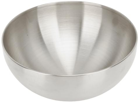 MINGZHE Salatschüssel, Edelstahl-Rührschüsseln, Doppelwandige Isolierung, Runde Schüssel, Metallschüsseln für EIS, Salat, Suppe, Müsli, Servieren, Campingschüssel für Zuhause,(Silber)