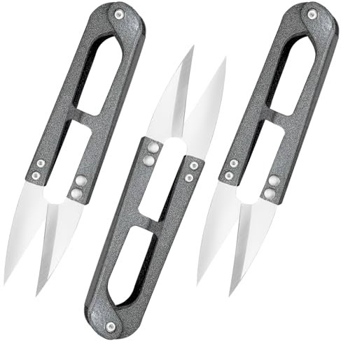 3 Piezas Tijeras de costura,Pinza de corte,Cincel Costura,Tijeras de Costurera Pequeña,Hilo de coser de metal con mango en U Cortador de alambre(Mango de metal gris)