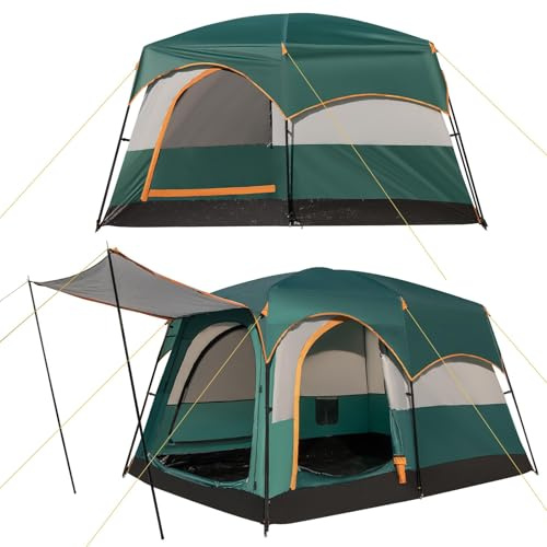 FANTASK Campingzelt Tentes Tunnels Adulte Unisexe, Vert, 323 x 211 x 189 cm