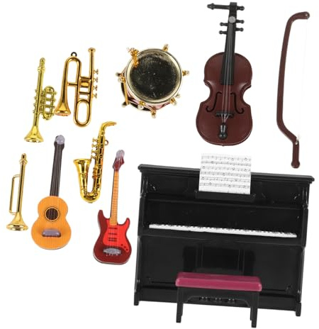 GALPADA Set de Mini Instruments de Musique pour Maison de Poupée Décorations Musicales Réalistes Plastique Accessoires Dollhouse pour DIY et Décoration Miniature