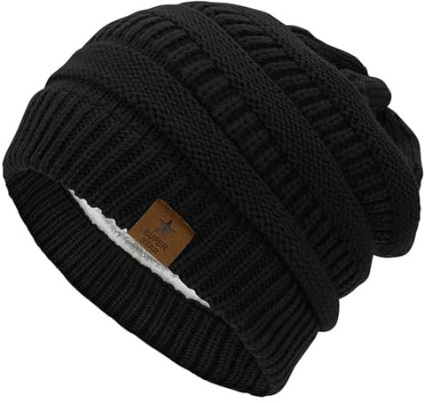 Bonnet Souple pour Hommes et Femmes, Bonnet Style Hip-hop Doux et léger pour la Course à Pied, Chapeaux d'hiver Chauds de crâne tricoté épais, en Tricot torsadé Doux et épais pour l'hiver