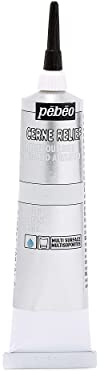 Pébéo Vitrail Cerne - Pintura para Vidrio (Tubo de 37 ml con cánula, Efecto Cristal), Colores Plateados