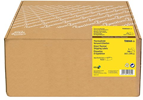 AVERY Zweckform TD8060-25 Thermodirekt Versandetiketten (103 x 199 mm, 2 Rolle/700 Etiketten) weiß