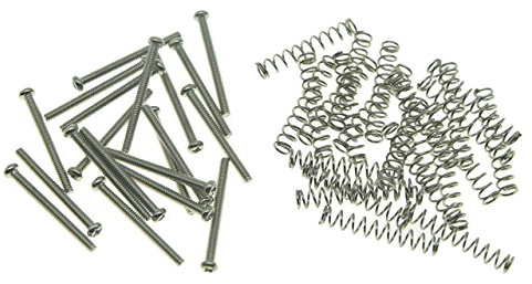 KAISH 20 Stück American Thread Humbucker Tonabnehmer Höhenschrauben Gitarre Humbucker Pickup Schrauben mit Federn für Gibson/EMG/Seymour Duncan/Dimarzio Nickel
