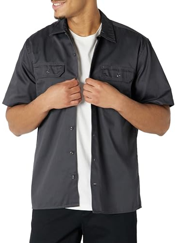Amazon Essentials Camisa de Trabajo de Manga Corta Resistente a Las Manchas y Arrugas Hombre
