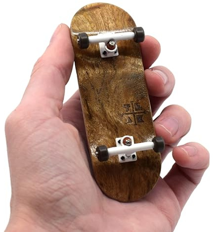 Teak Tuning 32mm Pro Fingerboard Complete - Fully Assembled with Pro Level Components - Pro Shaped Wooden Deck (32x97mm), UltraSpin Bearing Wheels, Prodigy Gen2 Trucks - Toasted Smores