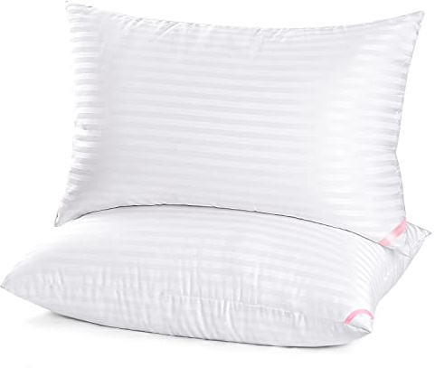 EIUE Hotel Collection - Juego de 2 almohadas de cama para dormir tamaño King, almohadas para dormir de lado y de espalda, almohadas rellenas de microfibra alternativa de plumón súper suave, 20 x 36