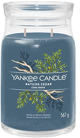 Yankee Candle Signature doftljus | Bayside Ceder stort burkljus med dubbla vekar | Sojavaxblandning, långt brinnande ljus | perfekta gåvor för kvinnor