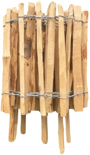 Sevico Clôture en lattis imprégnée de noisetier - Clôture en bois de noisetier - Clôture de jardin - 35 cm x 5 m - Avec piquet - Espacement entre les lattes : 7 à 8 cm