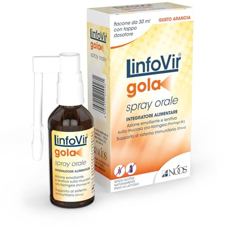 Nóos - Linfovir® Gola: Spray Orale Emolliente e Lenitivo a Base di Resveratrolo - Flacone da 30 ml - Utile in Caso di Secchezza ed Irritazione della Mucosa Orale