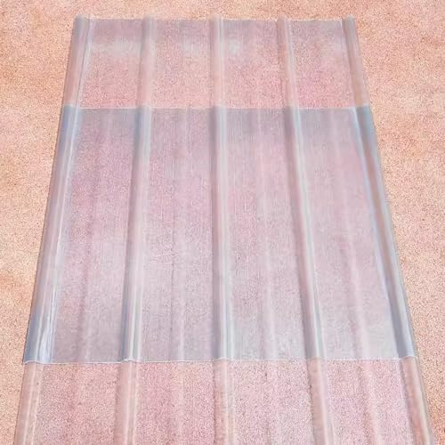 KDDEON 2.2mm Thick FRP Daylighting Panels,Clear Roof Sheet,Transparent Roofing Sheet,Corrugated Roofing Material,Rainproof Board,Sunroom Daylighting Plate,for Canopy Balcony Carport (35x67in,15 PCS)
