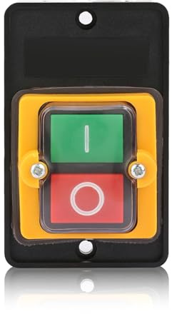 Interruptor de botón, Interruptor De Botón De Encendido/Apagado A Prueba De Agua para Equipos Mecánicos Maquinaria Textil(AC 220V/380V 10A)