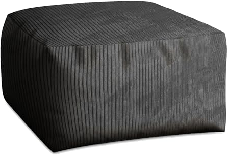 DreamRoots Pouf Hocker Comfort 70x70x40cm - Couch Hocker - Pouf Cord - Hocker Wohnzimmer - Fußhocker Für Sessel - Hocker Sofa - Sitz Poof - Fußablage Hocker - Sessel Hocker - Pouf Sitzsack