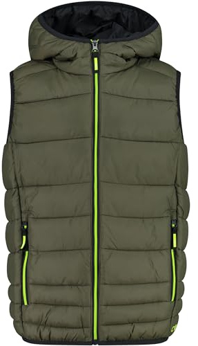 CMP Unisex Kinder Gilet Da Bambino In Nylon Con Cappuccio Fisso Vest, Oliven, 104 EU