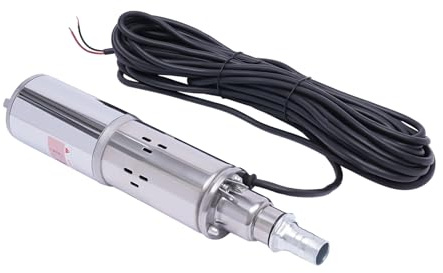 Djupbrunnspump 180 W 12 V 1 200 L/h trädgårdspump fontänpump rostfritt stål sandkompatibel, flödeshöjd max. 34 m, dränkbar pumpcisterna med 17 m kabel