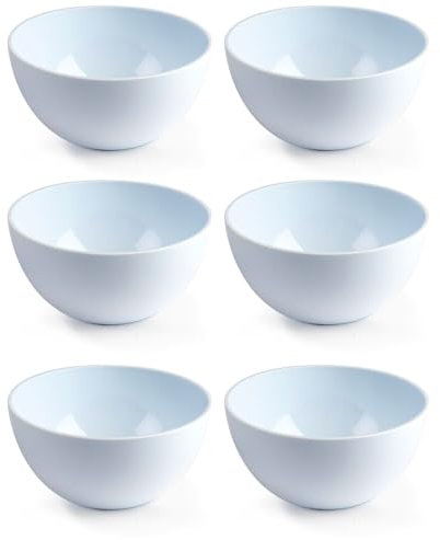 Tradineur - Pack de 6 Cuencos - Capacidad 100 ML - Fabricado en Plástico -Ideal tanto para la hostelería como el hogar - Ø 9 x 5,4 cm - Color Blanco