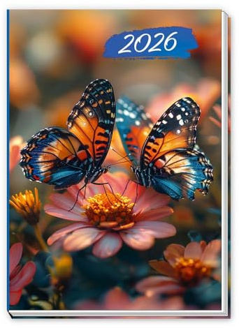 Trötsch Taschenkalender A7 Schmetterling 2026: Mini-Terminkalender