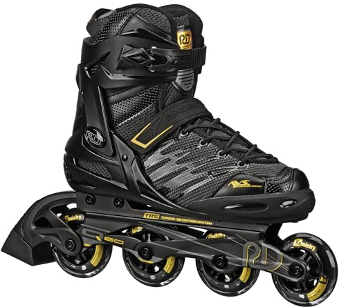 Roller Derby AERIO Q-60 Men's Inline Skates, Black/Gold, Size 9
