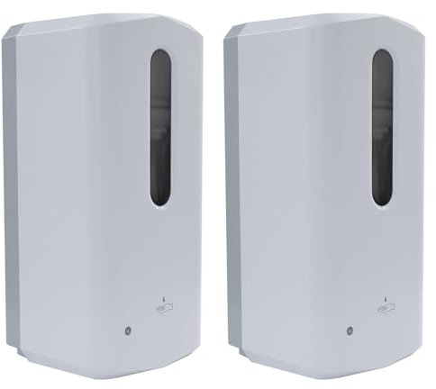 KiwiHood Lot de 2 distributeurs de savon automatiques avec capteur infrarouge, réservoir de 1000 ml, distributeur de désinfectant mural pour hôtels, restaurants et toilettes publiques