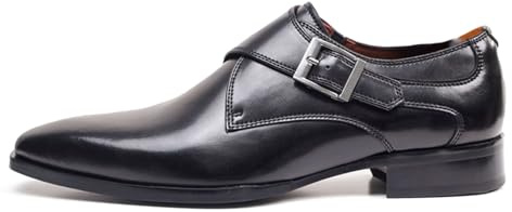 sekiueo Zapatos De Vestir para Hombre Mocasines con Hebilla Y Punta De ala Zapatos Oxford Informales De Negocios,Negro,43 EU