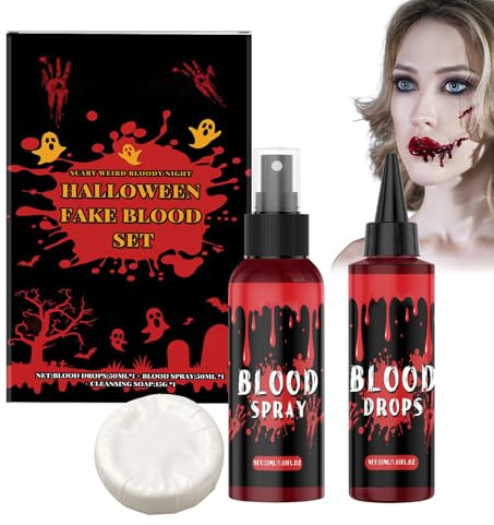 Falskt Blood Makeup | Konstgjort blodkit - Ansiktsfärg För Kvinnor Dräkter Och Cosplay Vampyr Zombie