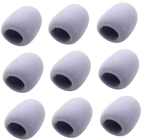 ERINGOGO Set 9 Pezzi Copertura Per Microfono Eva Grigia Protezione Per Microfono Antirumore e Antivento Karaoke Flessibile Adatta Per Conferenze Sport e Uso All’aperto