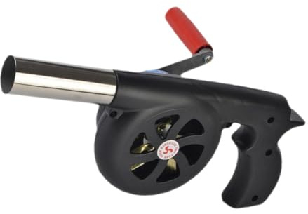 ORFOFE Portable Hand-crank Bbq Fan Lightweight Abs Iron Fire Blower for Outdoor Camping Picnic Barbecue Tool Efficient Charcoal Igniter Easy to Operate