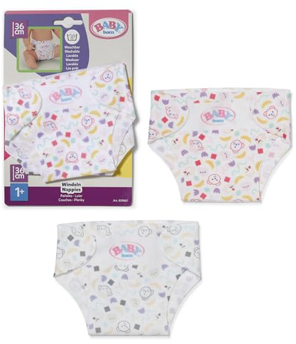 Baby Born Diapers, 2 Cloth Layers Suitable for 36cm Dolls