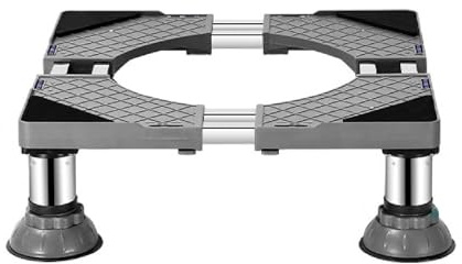 Supporto per lavatrice frigorifero regolabile Supporto per mobili Moving 50-67cm Aria condizionata Elettrodomestico Stand e lavatrice asciugatrice Frigorifero con 4 gambe Altezza15-18cm