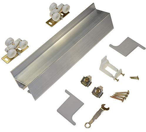 Johnson Hardware 2610F721 1-Door Hardware Set Wall Mount Barn Door Type Sliding Door 72