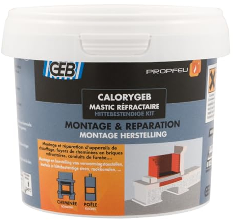 GEB 103512 Calorygeb Mastic réfractaire Boîte N° 2 600 g - Noir