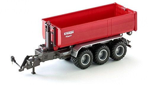 siku 6786 – Benne 3 essieux sur crémaillère déposable télécommandée, 1:32, compatible avec véhicules siku CONTROL avec attelage de remorque, Métal/Plastique, Rouge