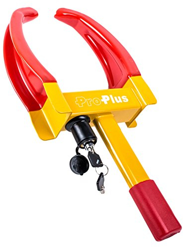 PRO PLUS Universal Radklemme inkl. 2 Schlüssel Sicherheitsschloß max 265mm Reifen für Auto, Wohnmobil, Wohnwagen und Anhänger