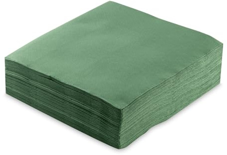 MORIGAMI Servilletas de Papel 40x40 cm Punta Punta – 200 Unidades, 2 Capas, Alta Absorción, para Hostelería, Eventos y Restaurantes, Color Verde