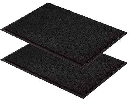 strapazierfähige Schmutzfangmatte – rutschfeste Türmatte – Fußmatte innen Sauberlaufmatte – Eingangsmatte - Vorleger anthrazit 60x80 cm 2er Set