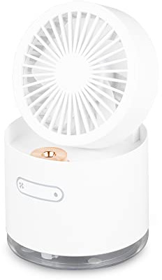 Portable Rechargeable Fan with Humidifier - 3 Speeds, Anti-Dry Sensor, 2000mAh Battery, USB Charging, 180 Degree Rotation, Foldable Design, Mood Light - Ideal for Home, Office, and Travel