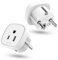 Oliveria 2 Stück Reiseadapter, US to EU Adapter, Adapterstecker USA Deutschland Stecker, Reisestecker US auf EU, US Adapter EU, USA Adapter Steckdose, EU Stecker Adapter für Geräte mit USA-Netzteil