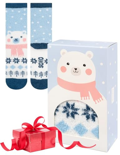 soxo Noel Chenille Chaussettes Femme Cadeau Fantaisie Cadeaux Chaussette Humour Chausette 35-40 Ours