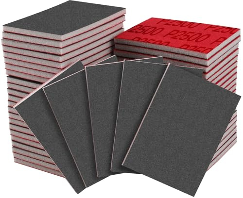 Shineboc 20 Pezzi Spugne Abrasive,Grane 2500,Tamponi Abrasivi per Legno, Cartongesso, Metallo, Vernice, Riparazione Carrozzeria Auto