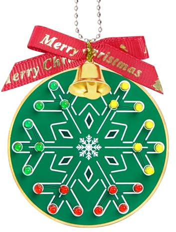 Treedix Kit d'entraînement à souder à faire soi-même pour sapin de Noël, décoration de sapin de Noël, flocon de neige en forme de flocon de neige, lumières clignotantes, kit électronique amusant pour