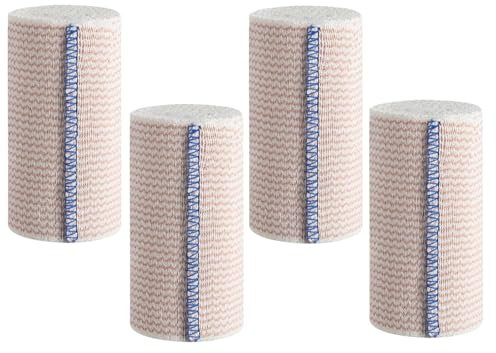 Thoquene 4 Rollen Elastische Bandage, Kohäsive Fixierbinde Kompressionsverband, Bandagen